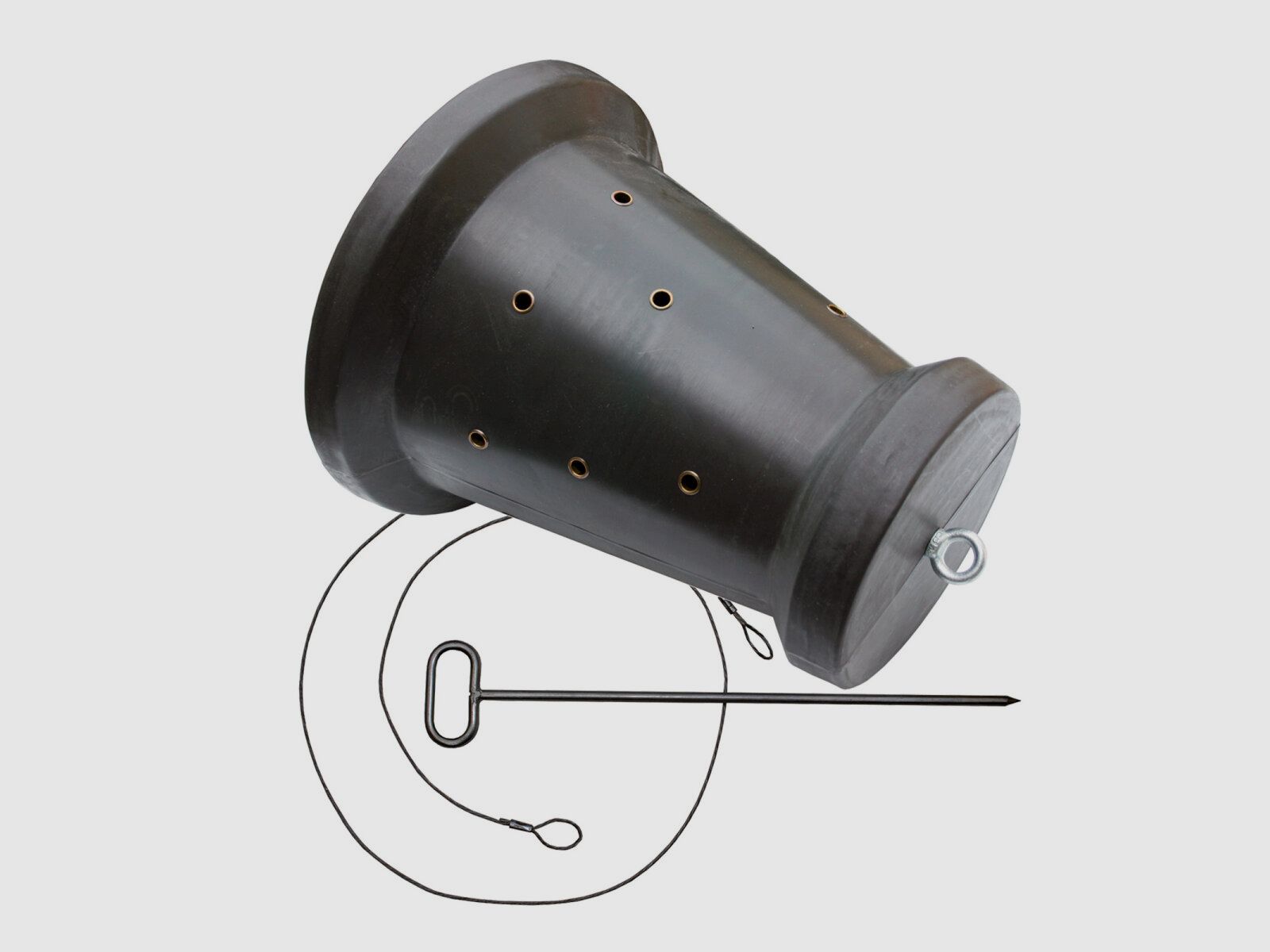 Futtertrommel in Kegelform mit Bodenanker
