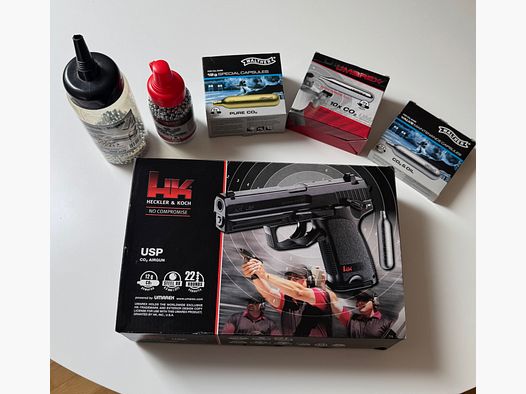 HK USP CO₂ Luftpistole Set inkl. umfangreichem Zubehör