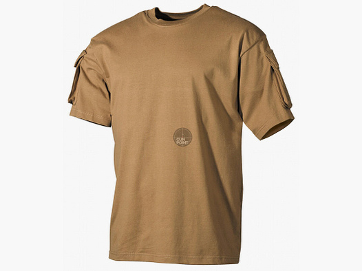 US T-Shirt, halbarm, coyote,mit Ärmeltaschen