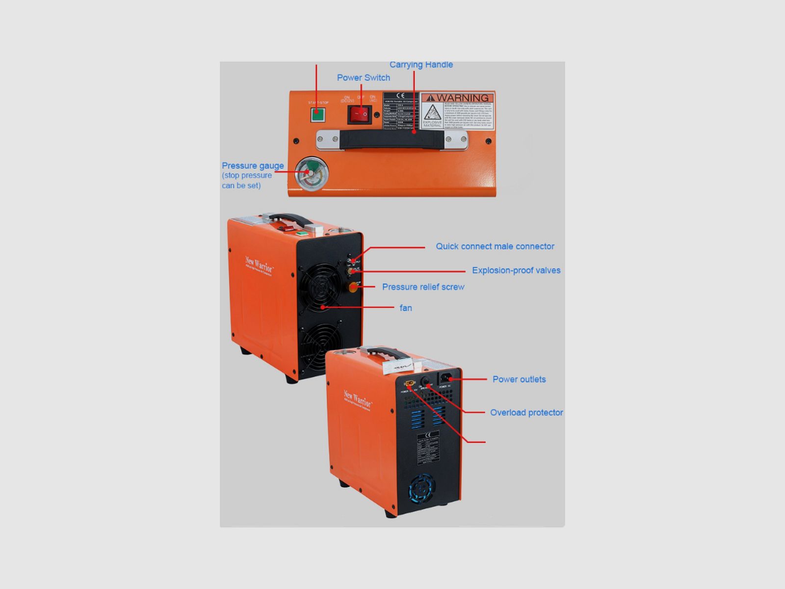 New warrior Mini-Mini-1 PCP-Kompressor 300 Bar, Bild 5 von 6