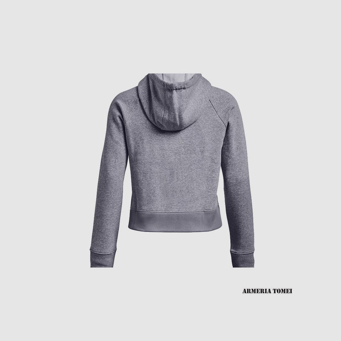 UNDER ARMOUR – DAMES – RIVAL FLEECE MESH HOODIE Steel Medium Heather / Black – 035, afbeelding 2 van 4
