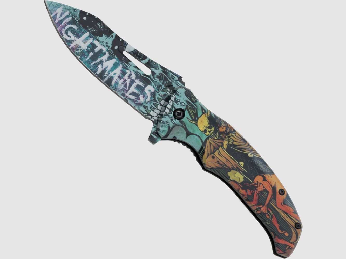 Nightmare Taschenmesser bunt Fotodruck