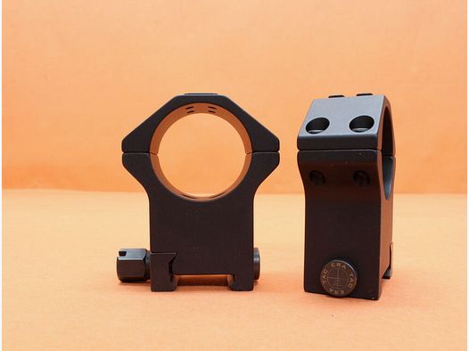 Recknagel Era-Tac Montageringe 34mm (T2004-0025) mit Mutter, Alu schwarz, BH=25mm für Picatinnyprofil