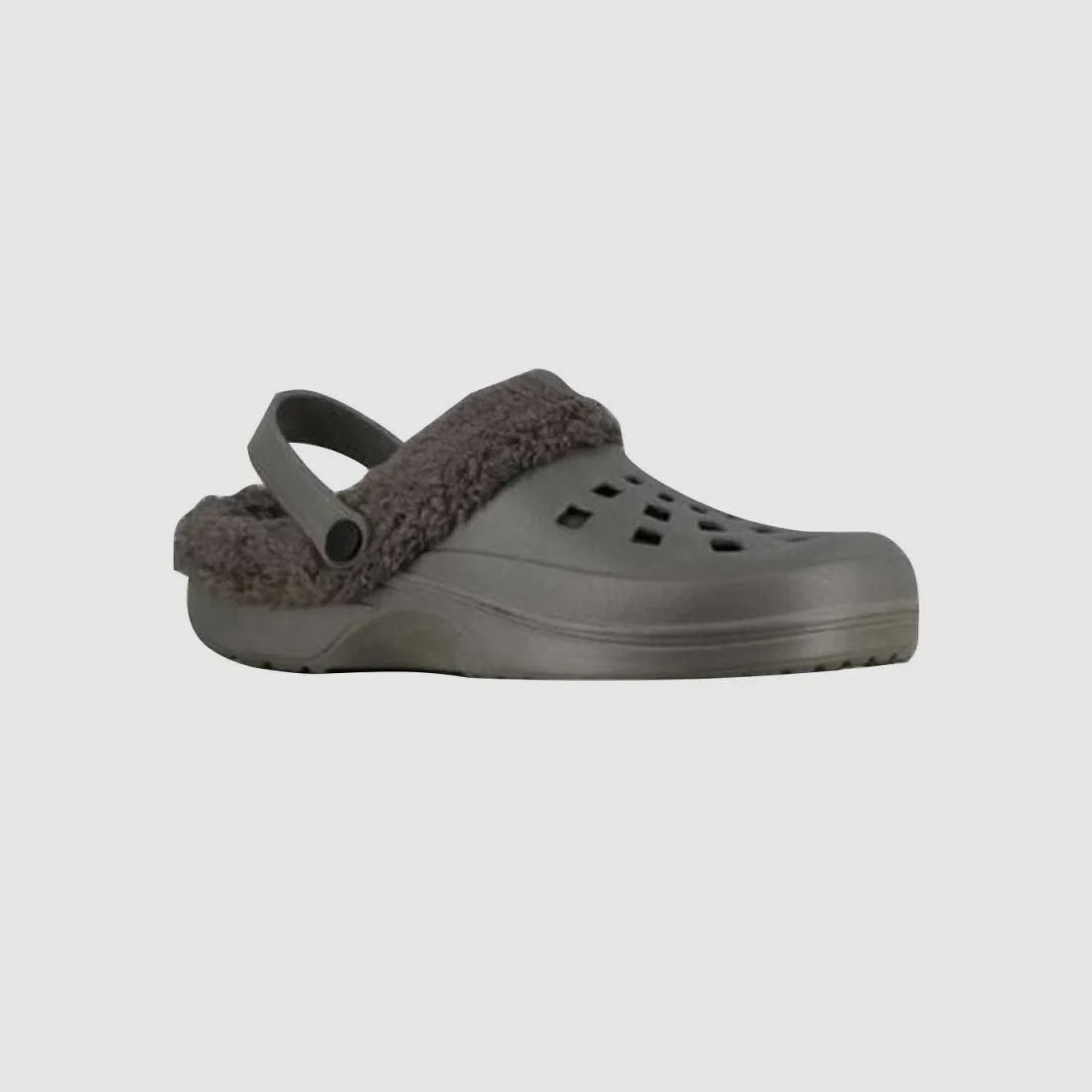 Kaki gefütterte Kunststoff-Sabots - Winterkomfortschuhe, Bild 1 von 2