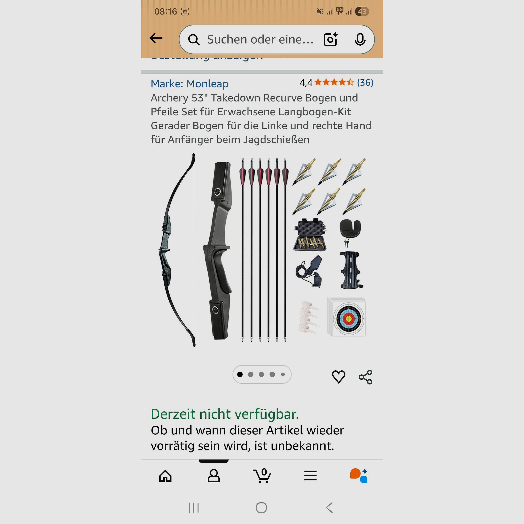 Amazon Recurve Bogen Gebraucht 53" und 40 Pfund