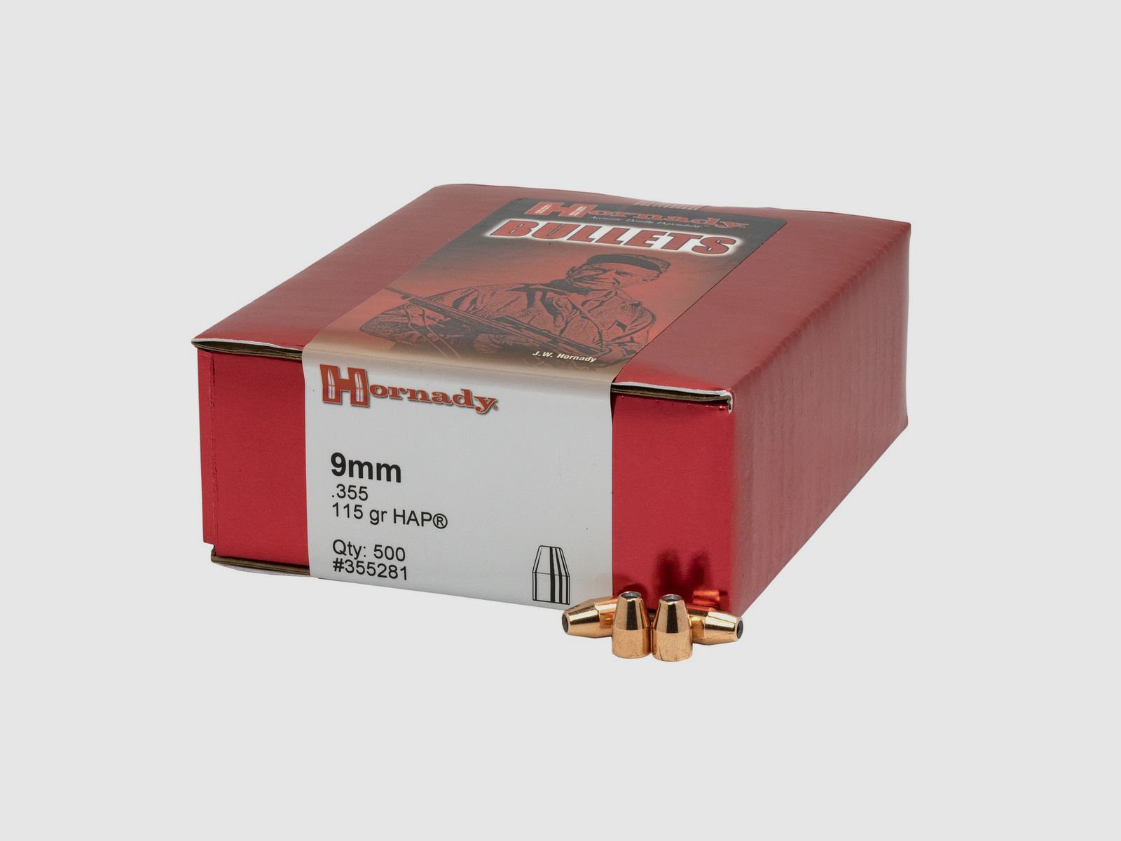 Hornady BULLETS 9MM/.355 115GR HAP – 500 Stk.