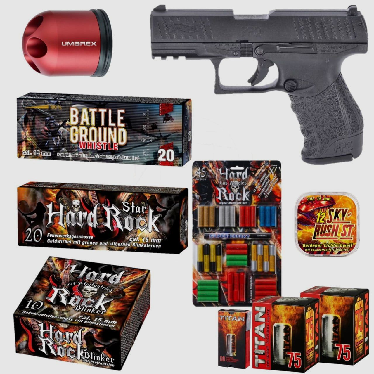 Zestaw fajerwerków z bronią Walther P22Q M2