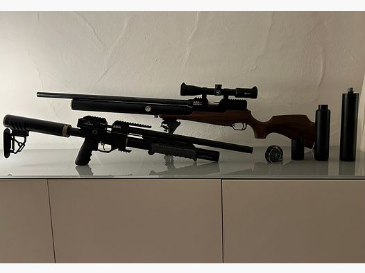 AEA Zeus .68 + AEA Megalodon .50 OVP i akcesoria (tłumik, optyka itp.)