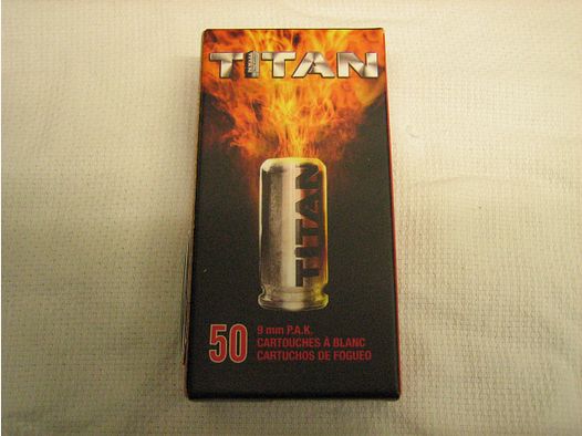  Titan 9mm pak Munition Schreckschuss Platzpatronen 