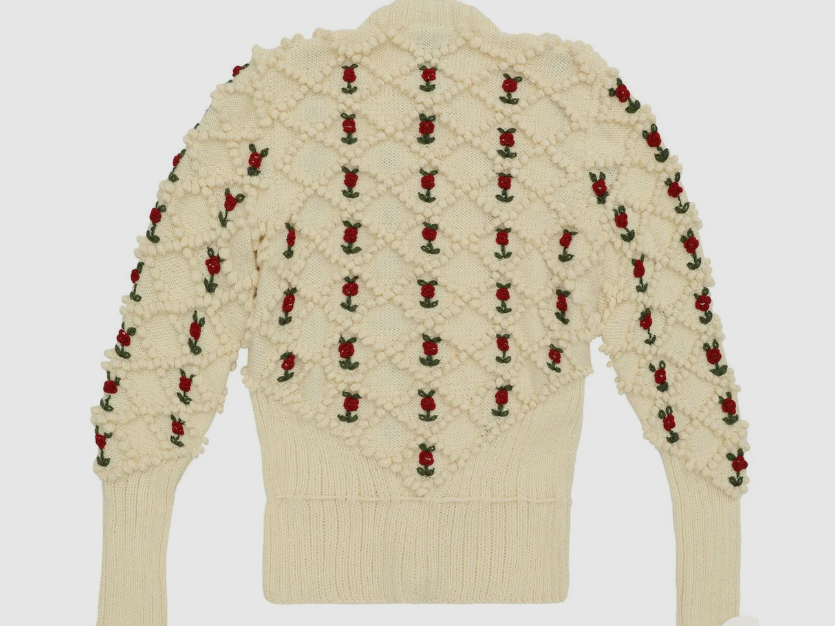 Michaela Buerger Karla Handknitted Merino Wool Cardigan — Cremeweiss, Bild 3 von 5