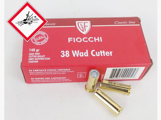 Fiocchi revolver cartridges .38 Special WC 148 grs