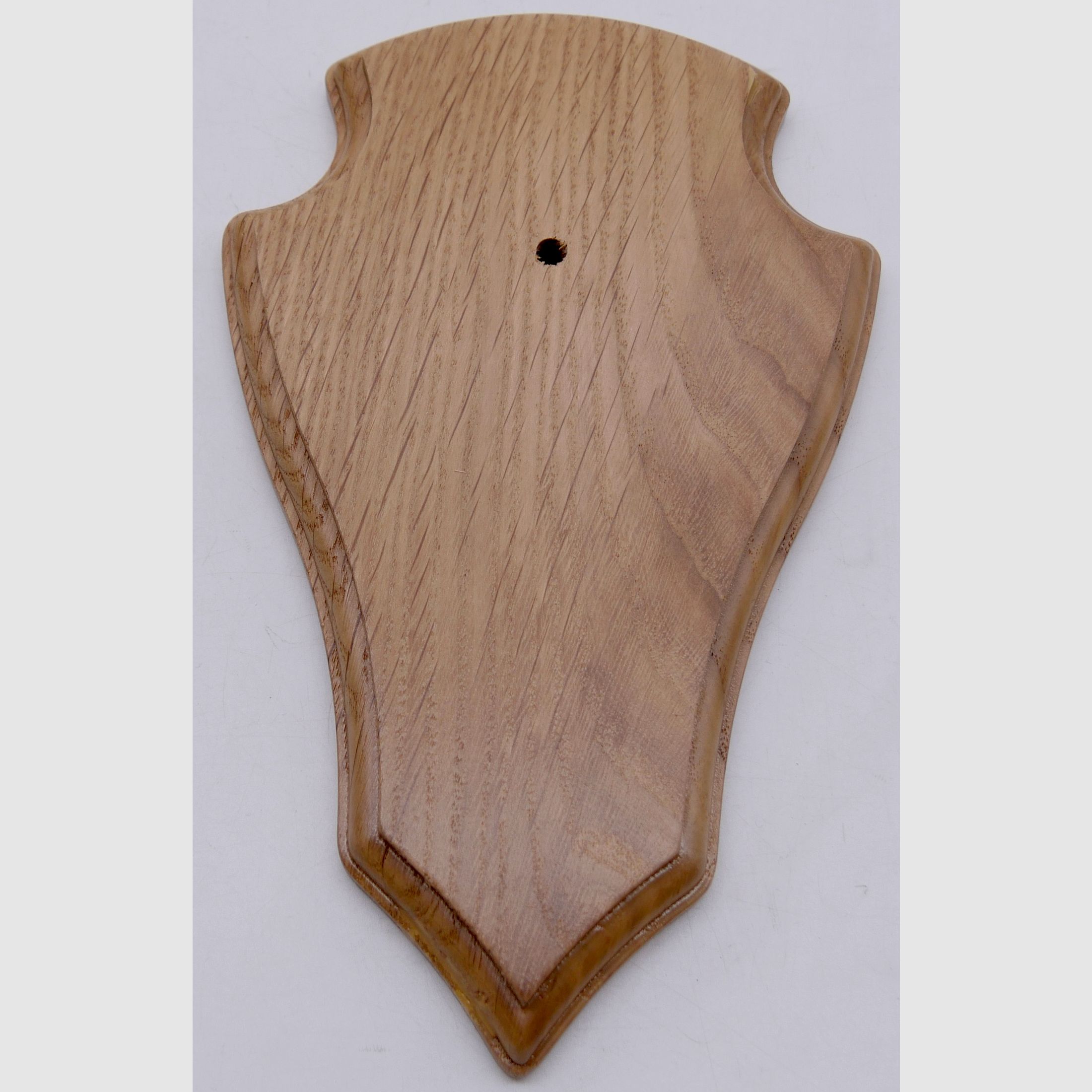 Wappenschilder für Rehtrophäen Doppelfräsung aus Eichenholz Hell 18x11cm