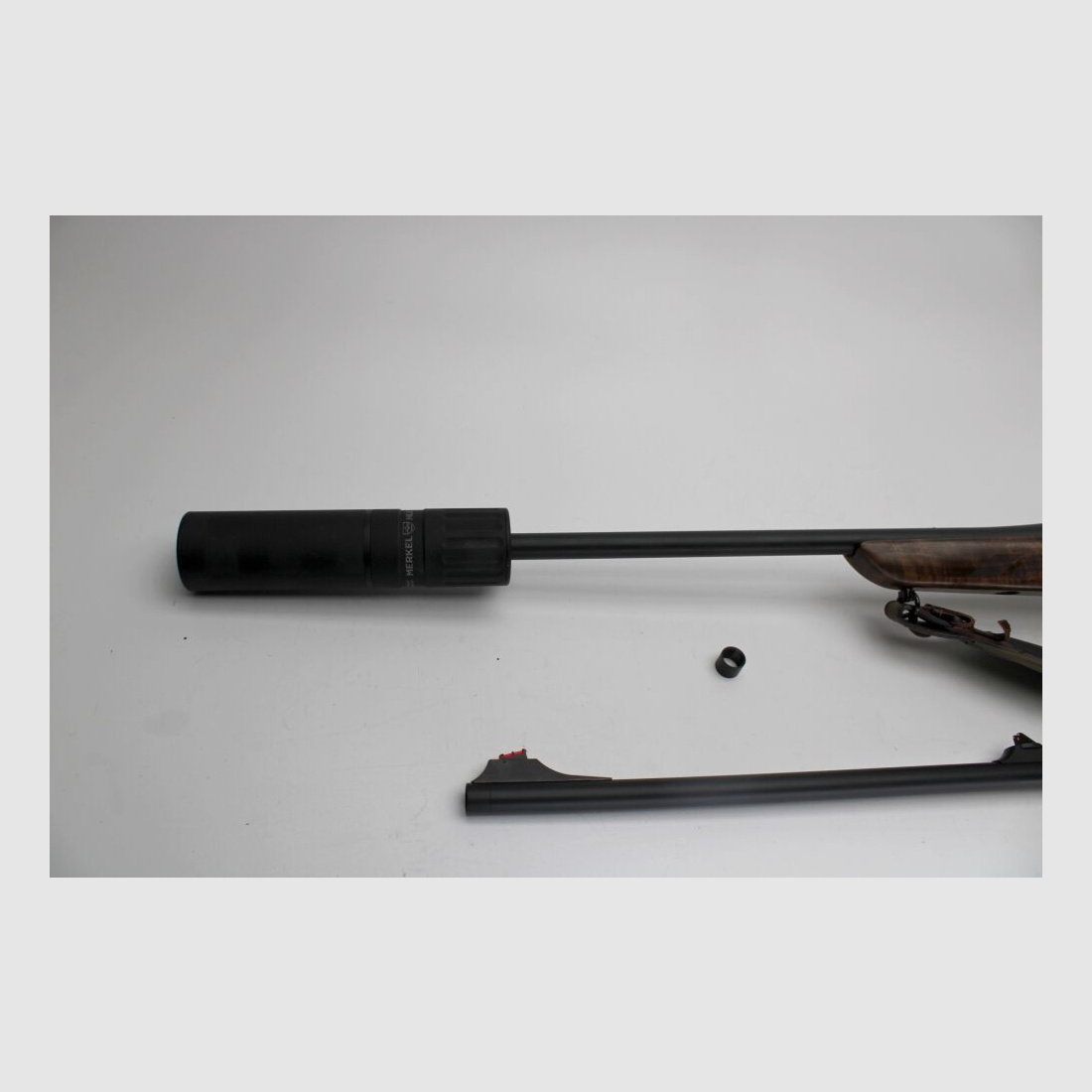 Merkel RX HELIX BLACK DS mit Wechsellauf und HLX Dämpfer und Dentler Basis	 .308Win + 8x57JS