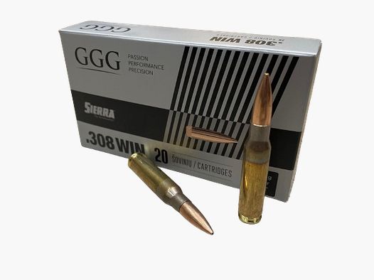 GGG HPBT 175GRS .308WIN - 20 CARTOUCHES - SIERRA MATCH KING