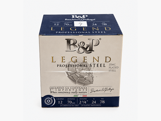 12/70 Baschieri & Pellagri F2 Legend Professional Steel – No. 7 / 2.5mm – 24g – 25 Stk.