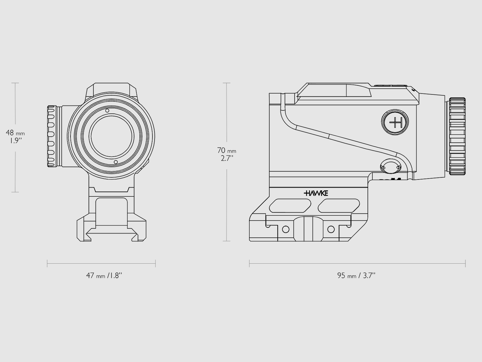 HAWK PRISMENVISIER 5.56 BDC DOT 4X24, Bild 5 von 8