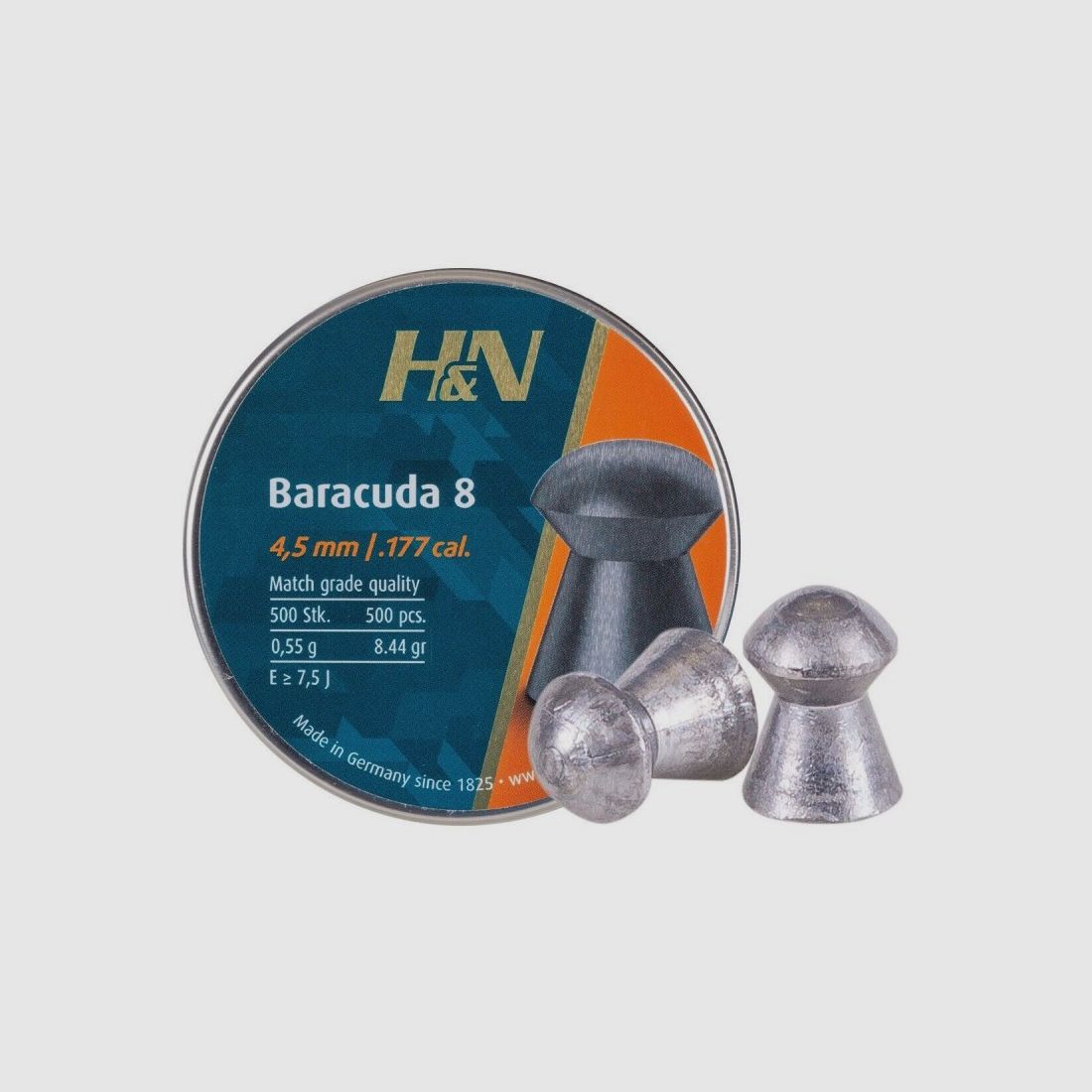 H&N Diabolo Pellets Baracuda 8 4,51 mm Verpakking van 500 stuks