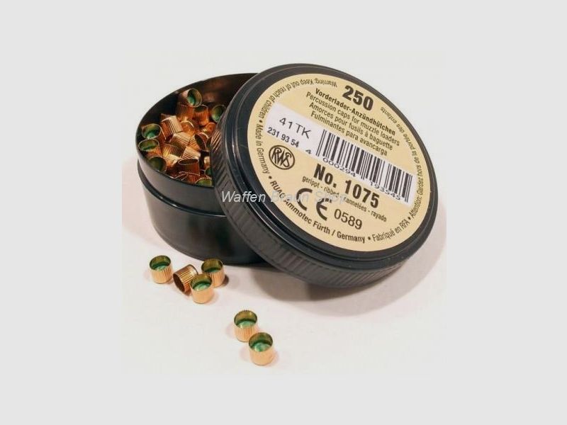 RWS Vorderlader Anzündhütchen gerippt 1075 a "250 St.