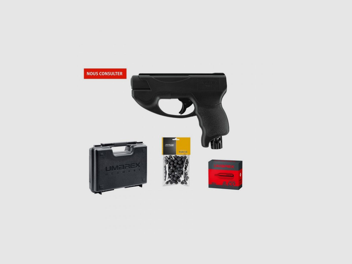 Pack schussbereit TP50 C T4E Kal. 50 - 11J (100 Kugeln, 10 CO2-Patronen, Koffer)