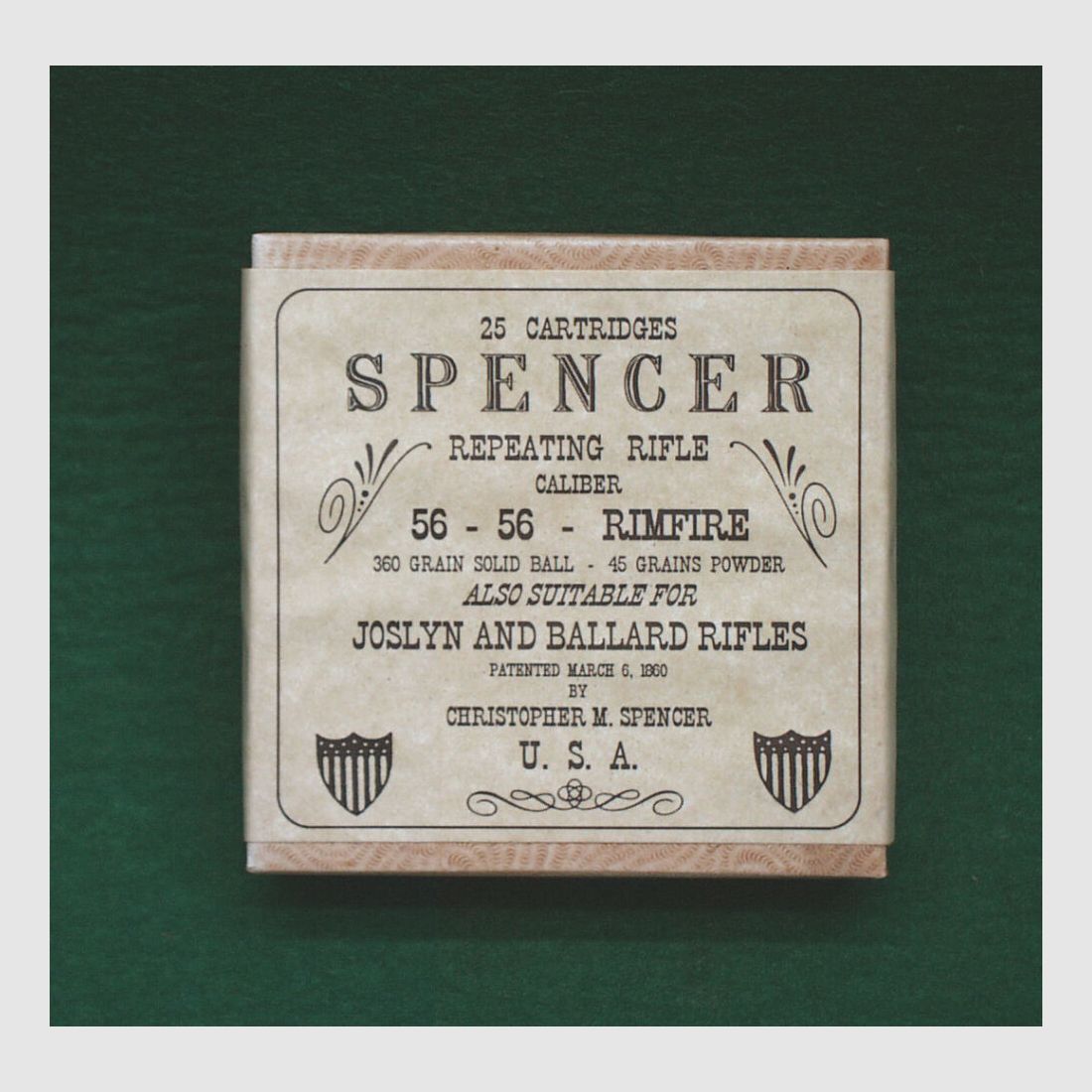 Replika	 Patronenschachteln Spencer 56-56-Rimfire