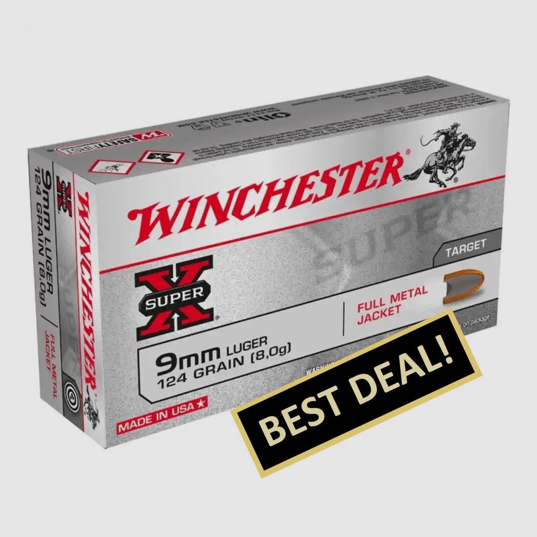 Winchester Full Metal Jacket 8.0g/124grs. 9 mm Luger