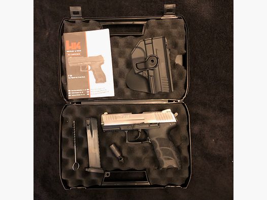 HK P30 Nickel + Holster Schreckschuss 