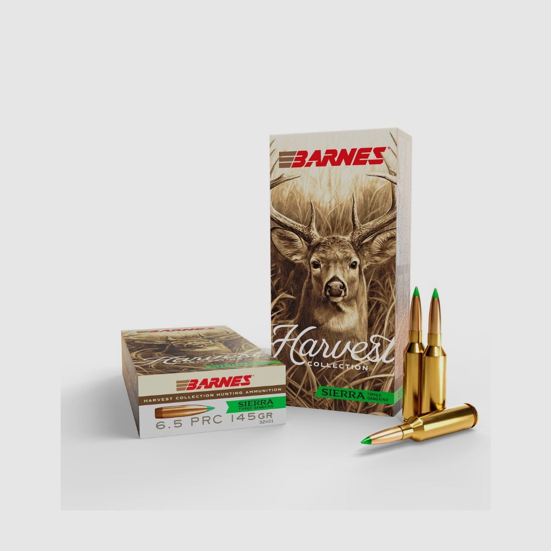 Barnes Harvest Collection 6.5mm PRC 9.4 g / 145 gr Sierra Tipped GameKing Hunting Ammunition – 20 pieces #32401