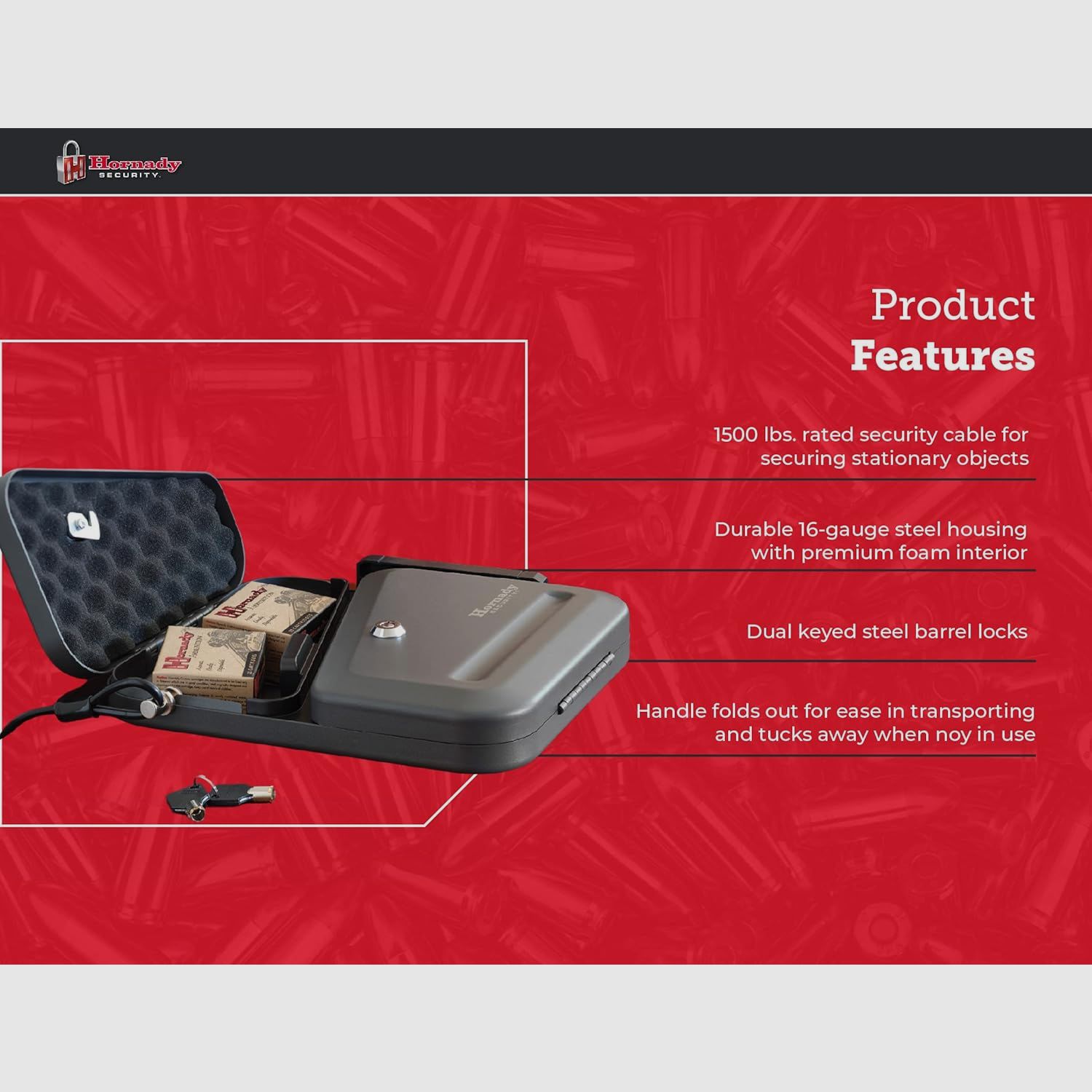 Caja de seguridad Hornady DUAL-LID con cerradura