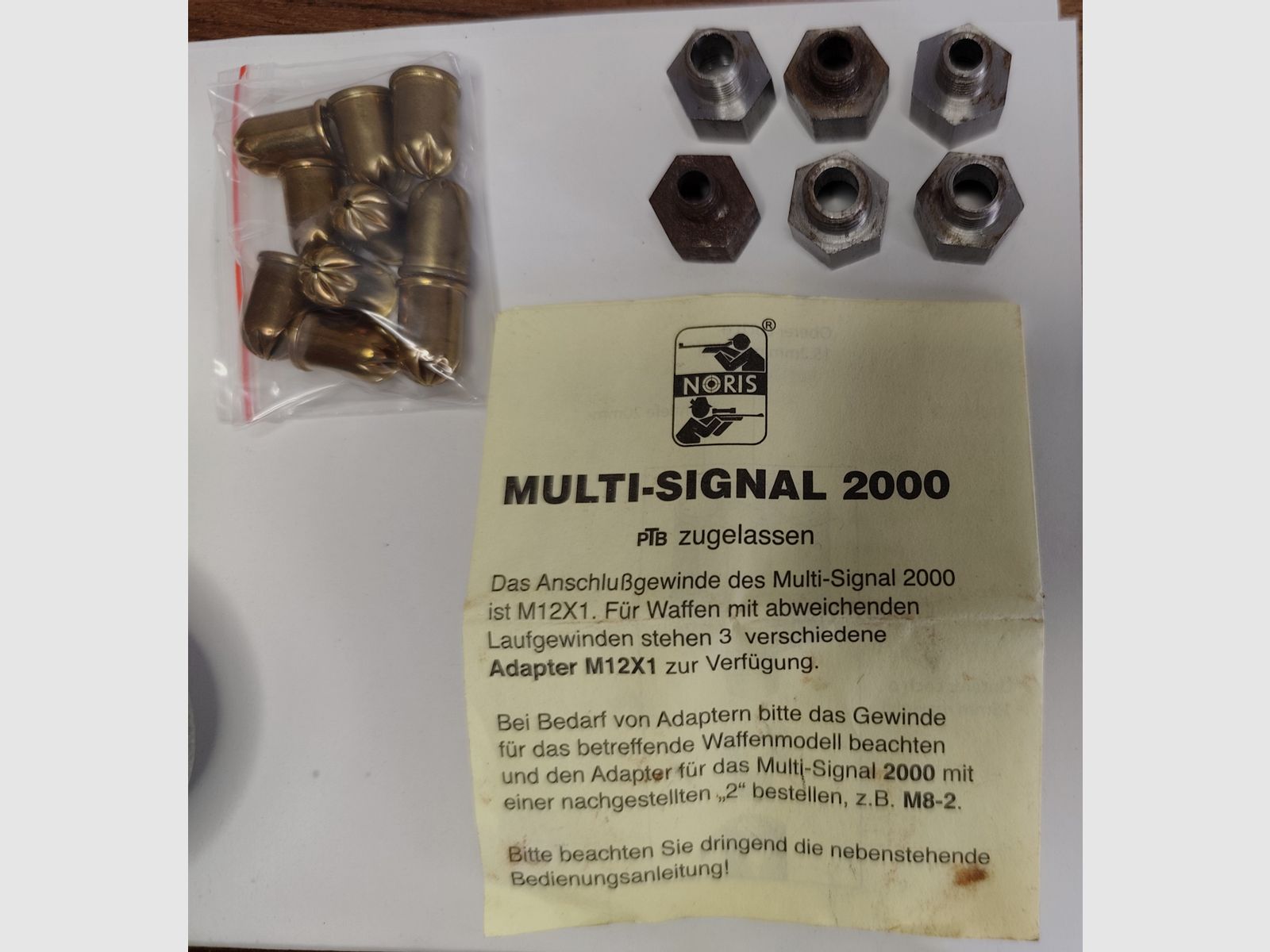Noris Multi-Signal 2000 4er Abschussbecher mit 6 Adapter Munition & Leuchtkugeln