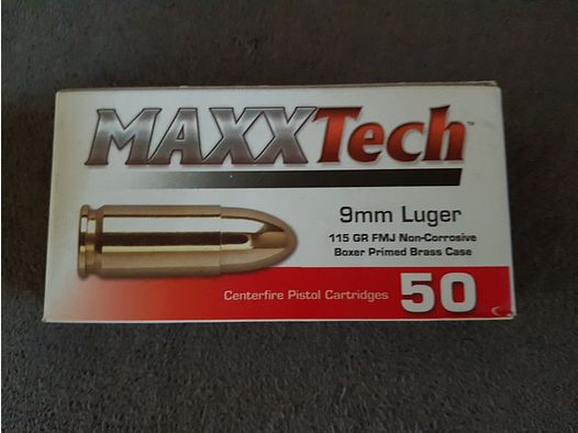 MAXX Tech 9mm Luger NEU 850 Patronen