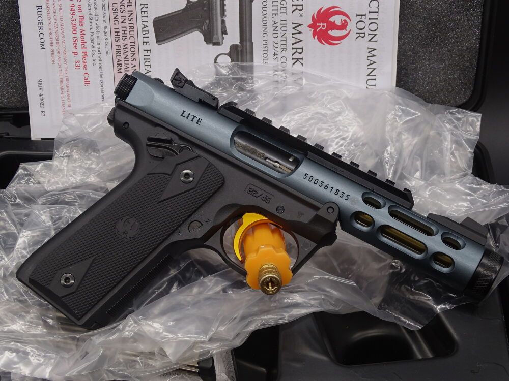 RUGER Mark IV 22/45 Lite Grey Anodized Kaliber .22lr NEUWAFFE Mark IV 22/45 Lite
