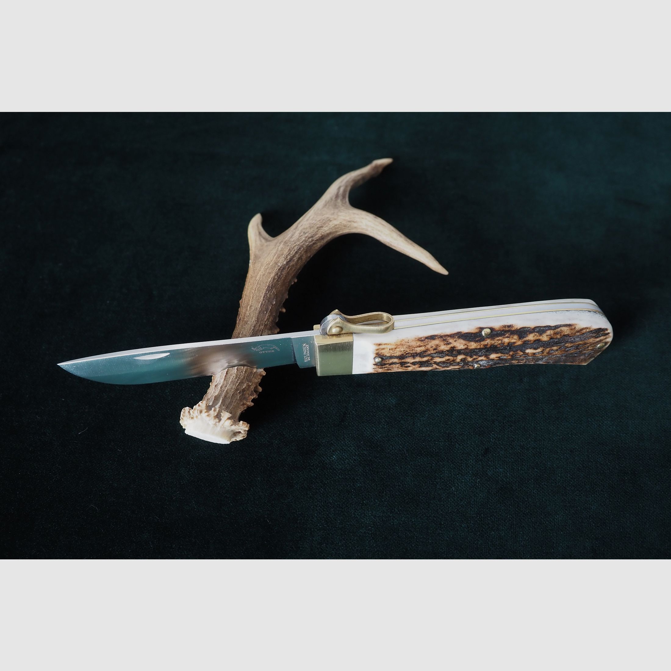 Otter Jagdtaschenmesser neu unbenutzt, Hochwertiges Qualitätsmesser mit interessanter Entriegelung