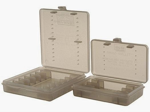 MTM cartridge case W12B-44-41 smoke clear with flap lid for 12 cartridges .44 Rem./Spec.