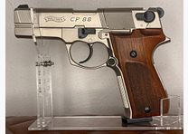 Walther CP88 4 inch 4,5 mm Diabolo Nickel (P18) pistolet Co2 avec poignée en bois