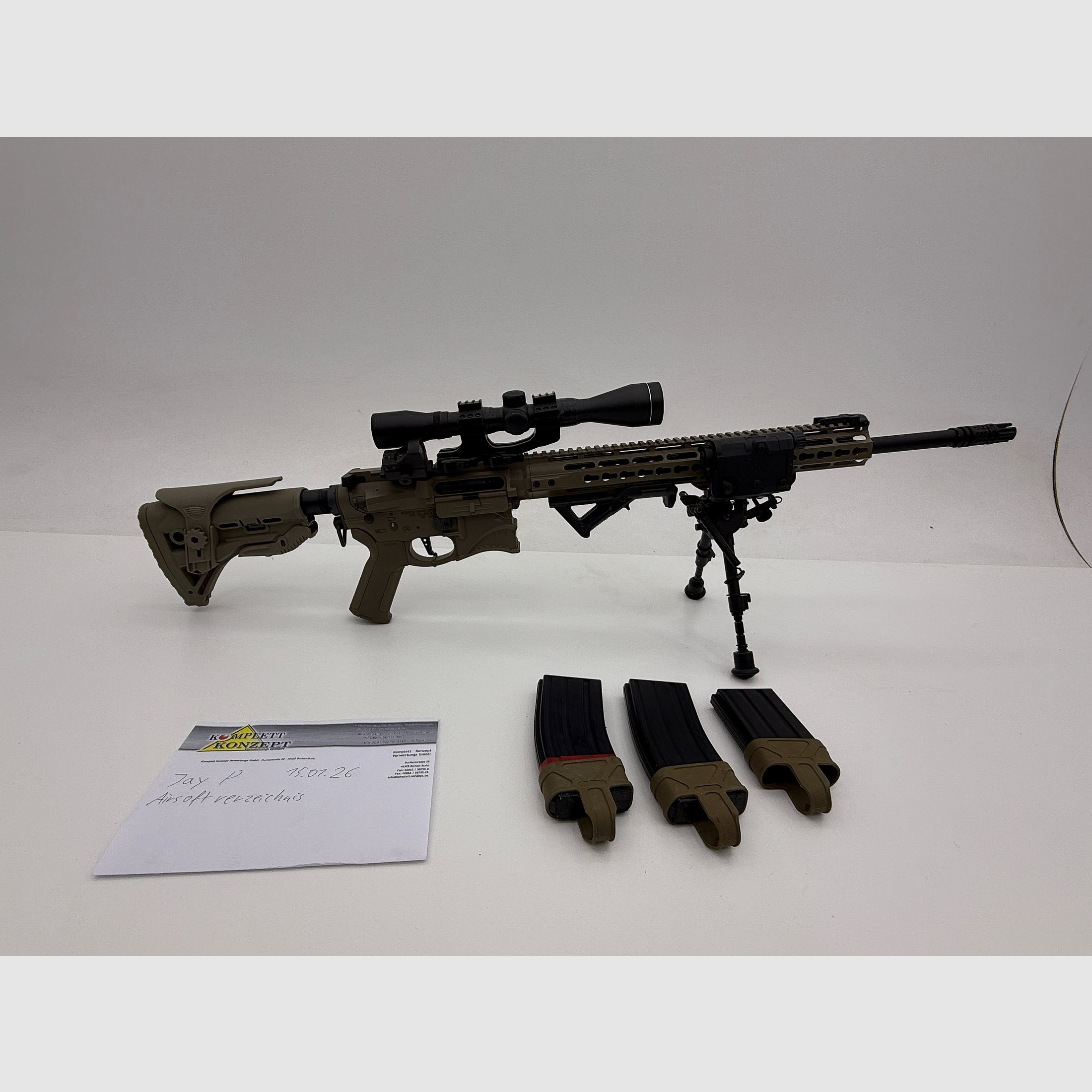 ARES Amoeba Spartan KeyMod Airsoft S-AEG – DMR-Optik – Primer propietario