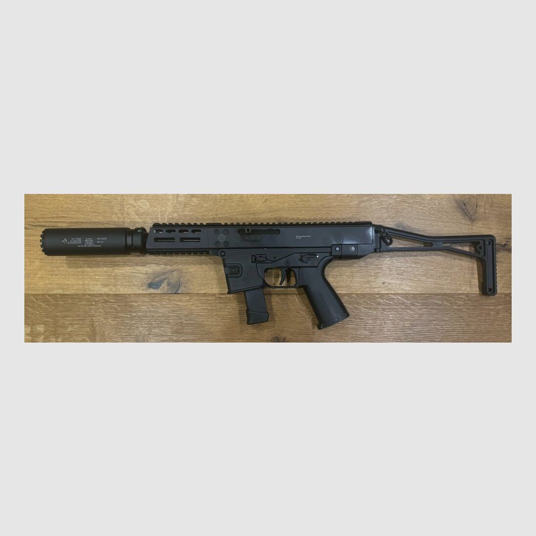 B&T AG (Brügger and Thomet) GHM9 Glock self-loading rifle with silencer