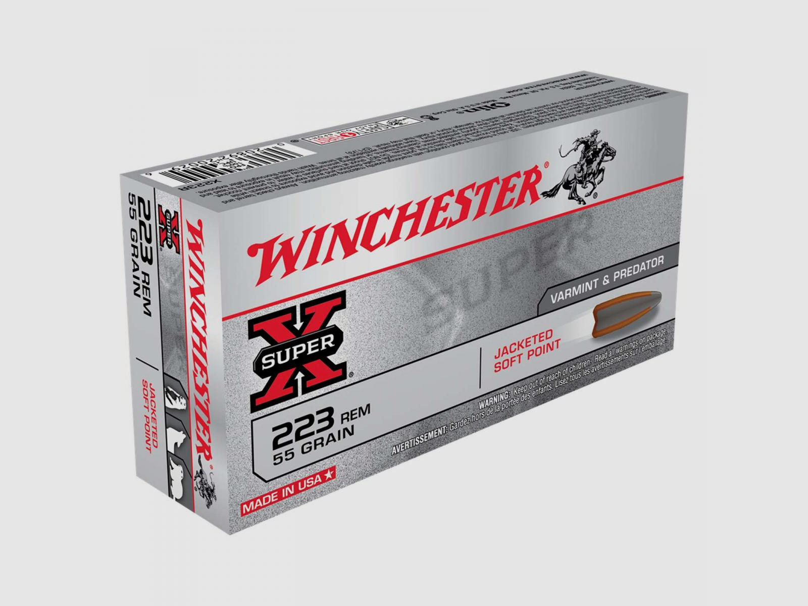 Winchester Super-X .223 Rem. 55GR JSP 20 cartucce