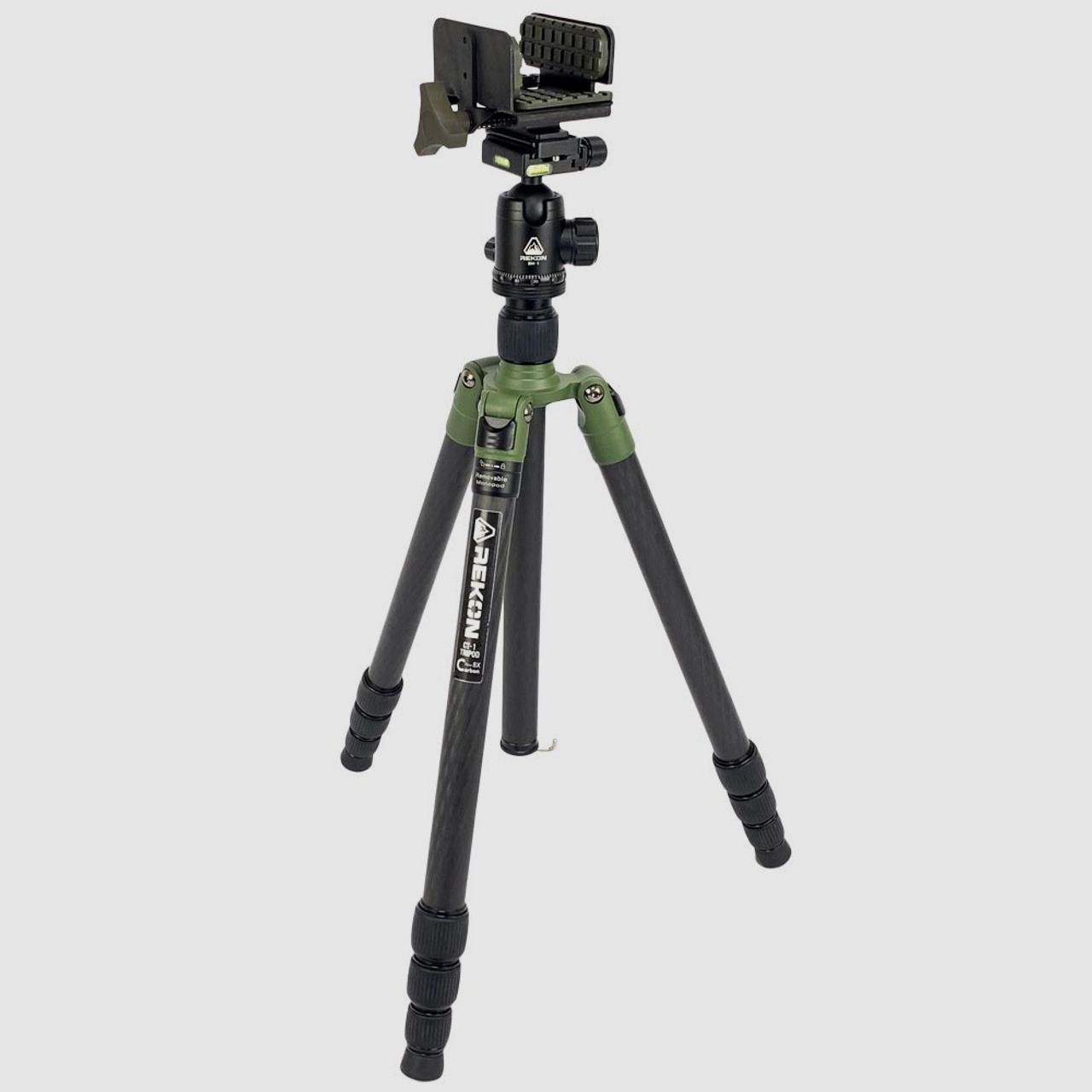 REKON CT-1 Zielstock Carbon Kohlefaser Stativ BH1 Kugelkopf RTA1 Picatinny zu Arca-Schweizer Halterung PIG Sattelhalterung Tripod