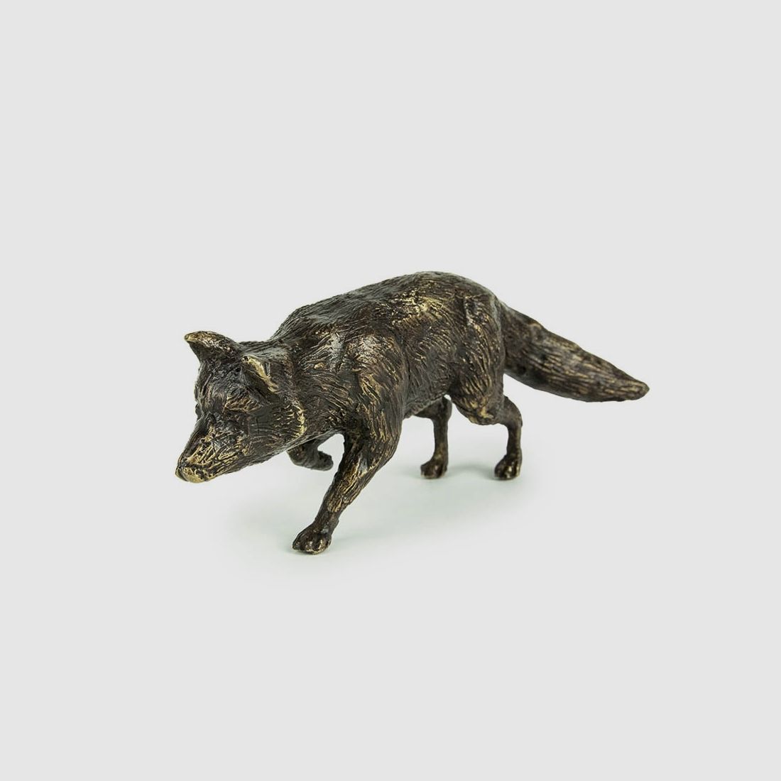 Bronzeskulptur "Mausender Fuchs"