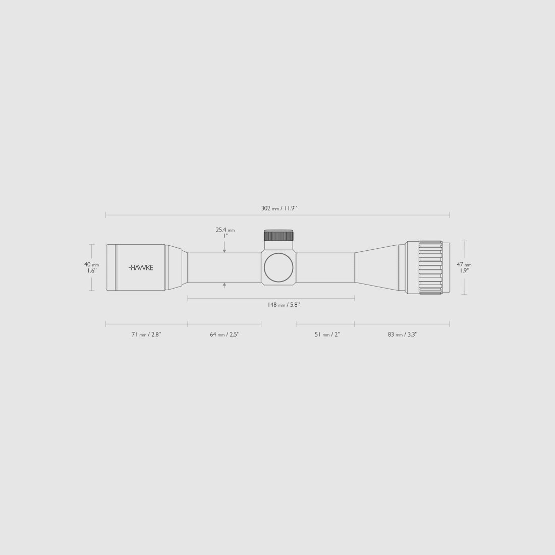 Hawke Vantage 4x32 AO, 1" Mil Dot (Filo), immagine 3 di 4