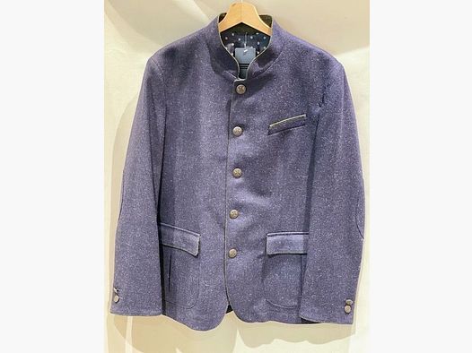 Maximilian Shetland-Wolle Janker Mils in Dunkelblau