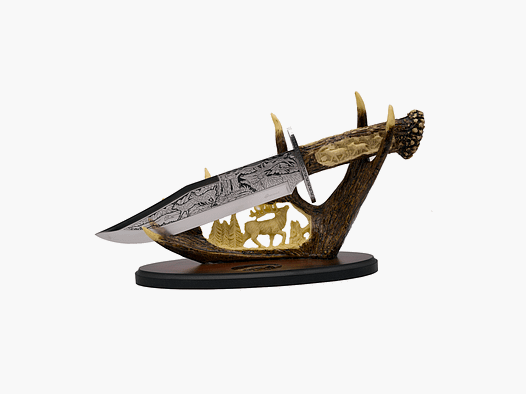 COLTELLO CON BASE DECORATIVA CORNO DI CERVO (CERVO)