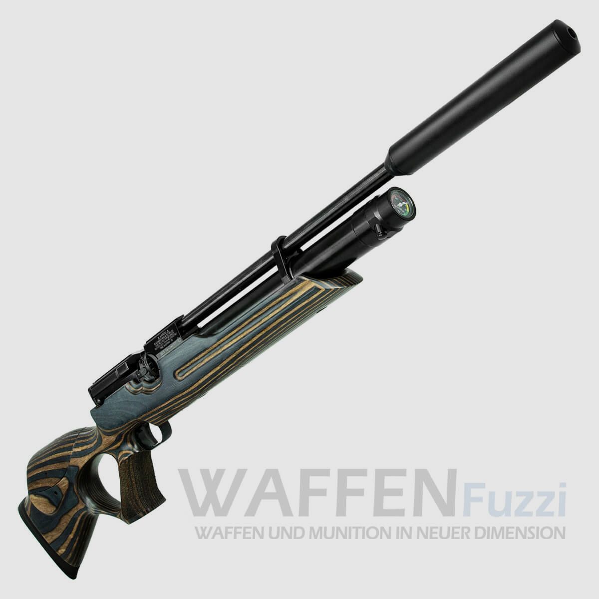 Weihrauch HW 100 T kaliber 4,5 mm persluchtgeweer met synthetische kolf + geluiddemper, afbeelding 6 van 6