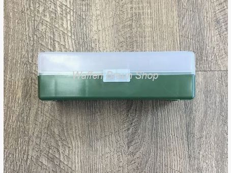 Fritzmann Munitionsbox für 50 Patronen .44 Mag. mit Scharniere Grün/Klar