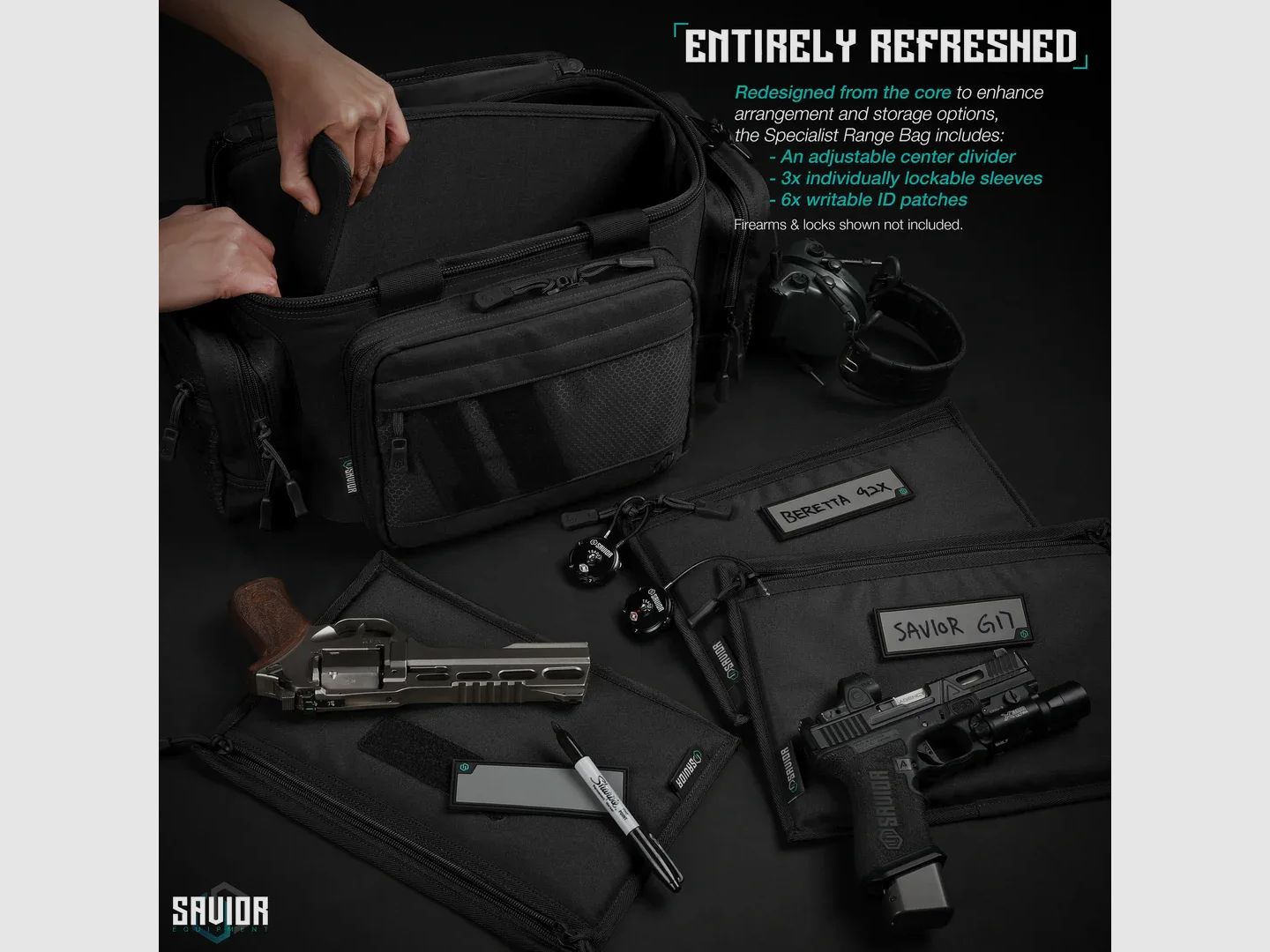 Savior Equipment Specialist - Range Bag w/ 3 Pistol Sleeves (Black), image 6 sur 7
