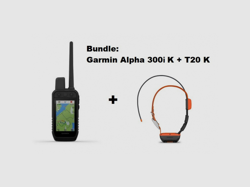 Garmin Alpha 300i K inReach + Alpha T20 K GPS - Zestaw lokalizacji psów!