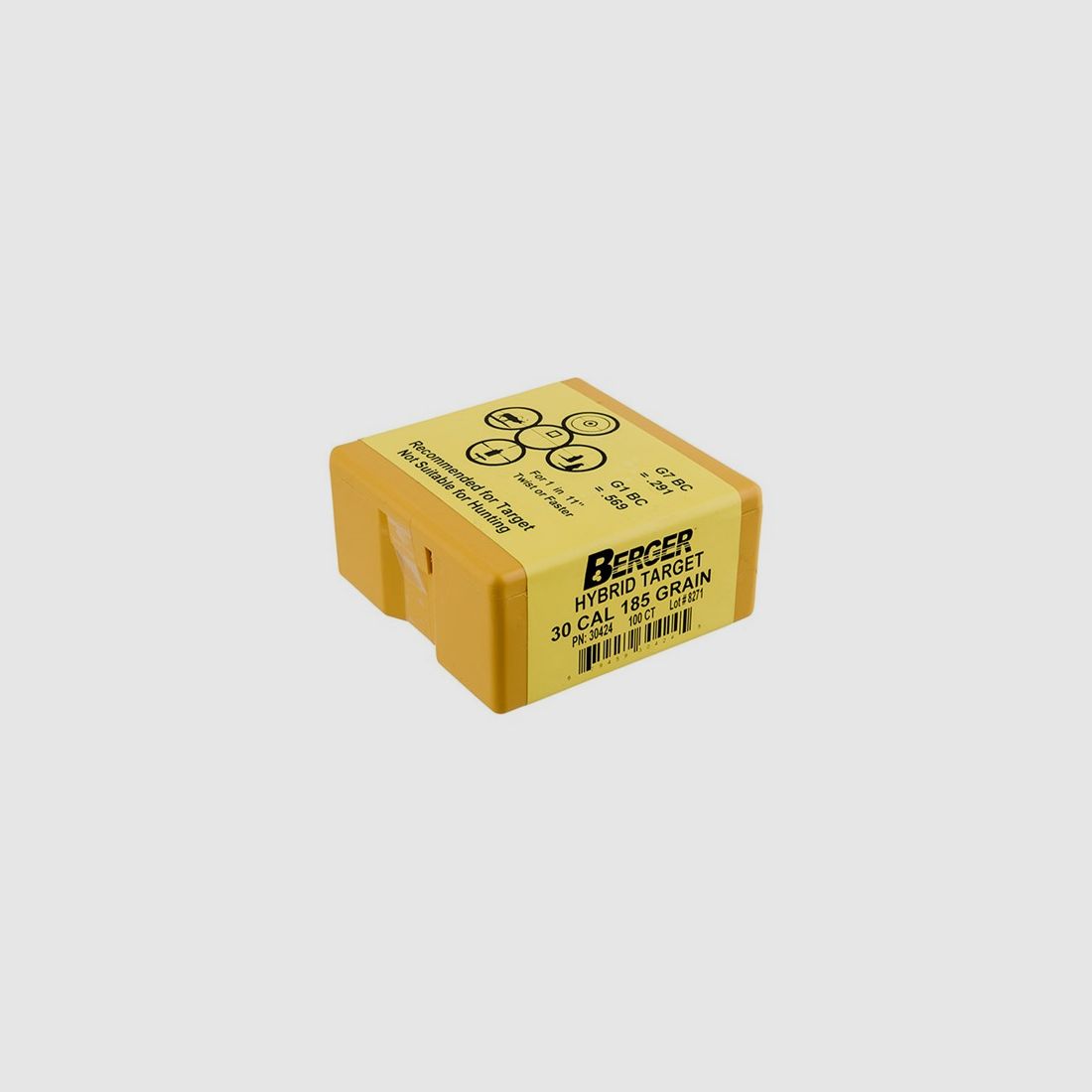 BERGER BULLETS HYBRID TARGET 30 KALIBER (0.308″) 185GR HYBRID BT 100/BOX, Bild 1 von 2