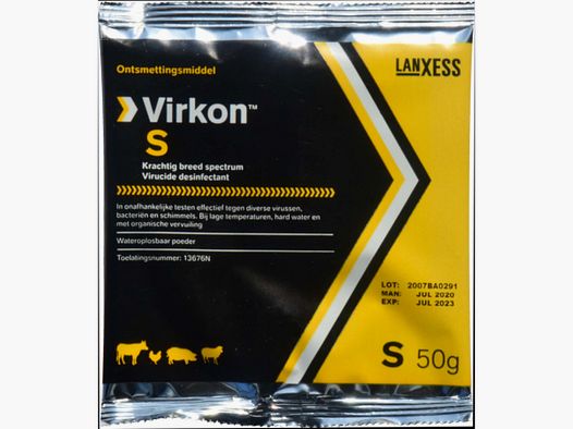 Vikron S Virkon S środek dezynfekujący 50 gramów na 5 litrów przeciwko RHD/VHD, myksomatozie i ponad 500 patogenom
