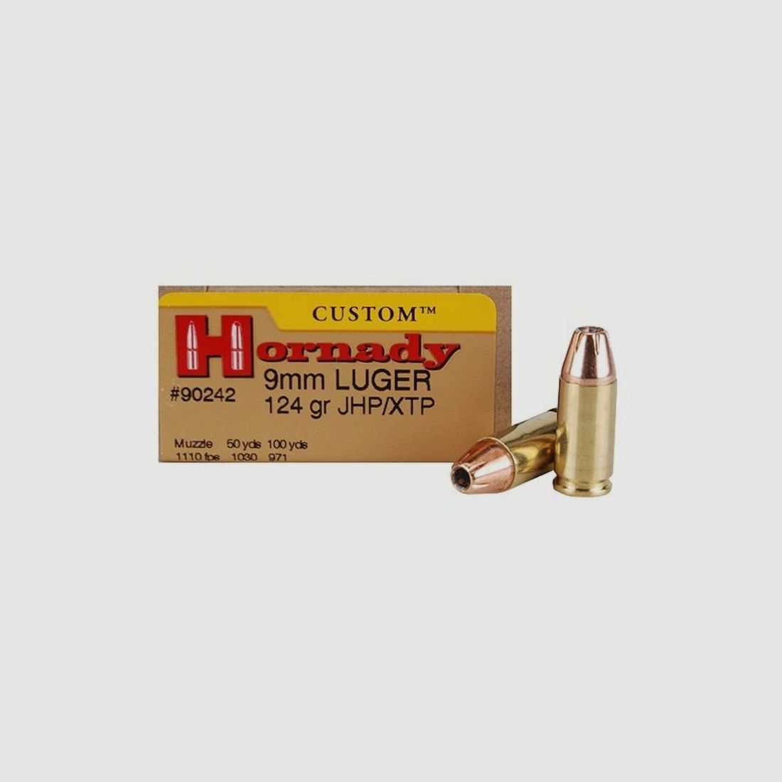 Hornady Custom 9mm Luger 124GR XTP 25 cartridges
