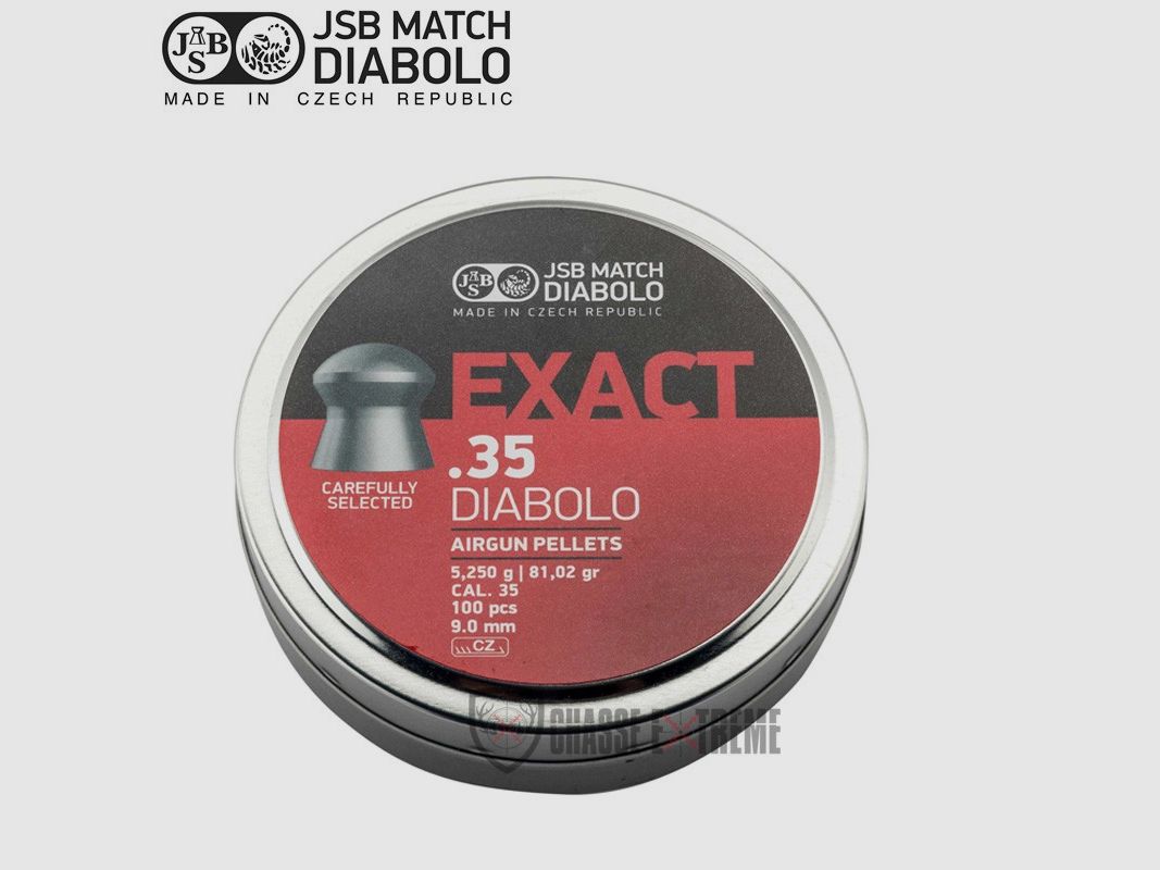 100 Diabolos JSB MATCH Exact Rundkopf Kal. 9 mm, Bild 2 von 4